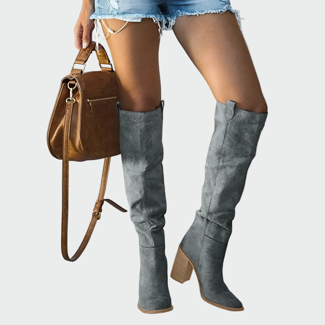 Lederne orthopädische Stiefel bis zum Knie