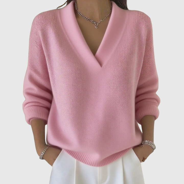 Faye | Gemütlicher V-Ausschnitt Pullover im Relaxed Fit