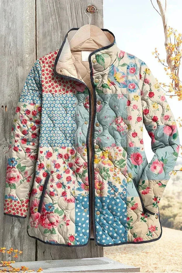 Karoline™ | Gepolsterte Jacke im Blumenteppich