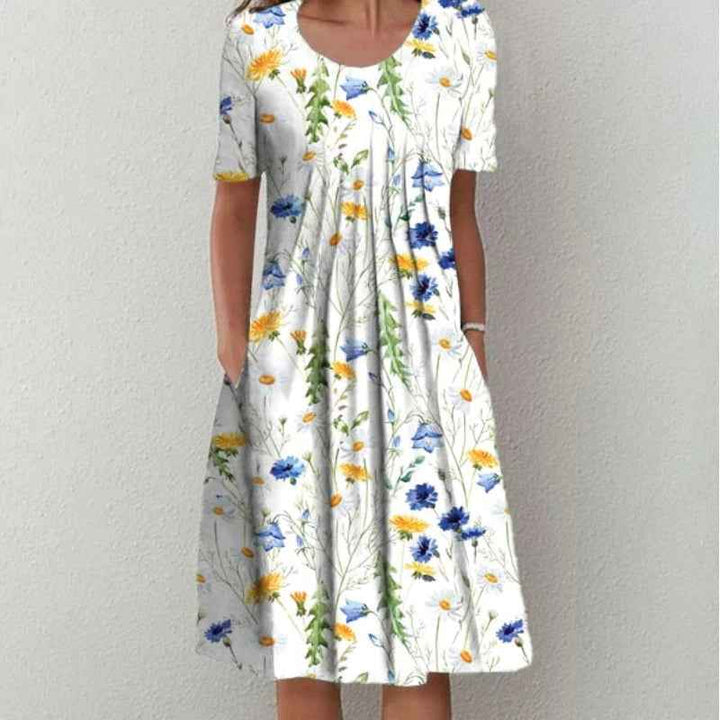 Hailey | Elegante und lässige Blumenkleid mit Taschen