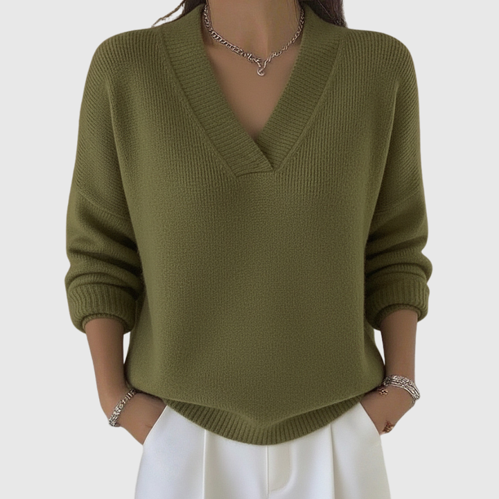 Faye | Gemütlicher V-Ausschnitt Pullover im Relaxed Fit