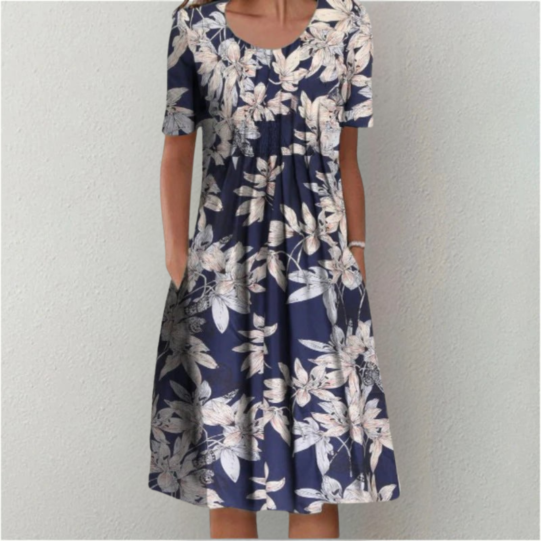 Hailey | Elegante und lässige Blumenkleid mit Taschen