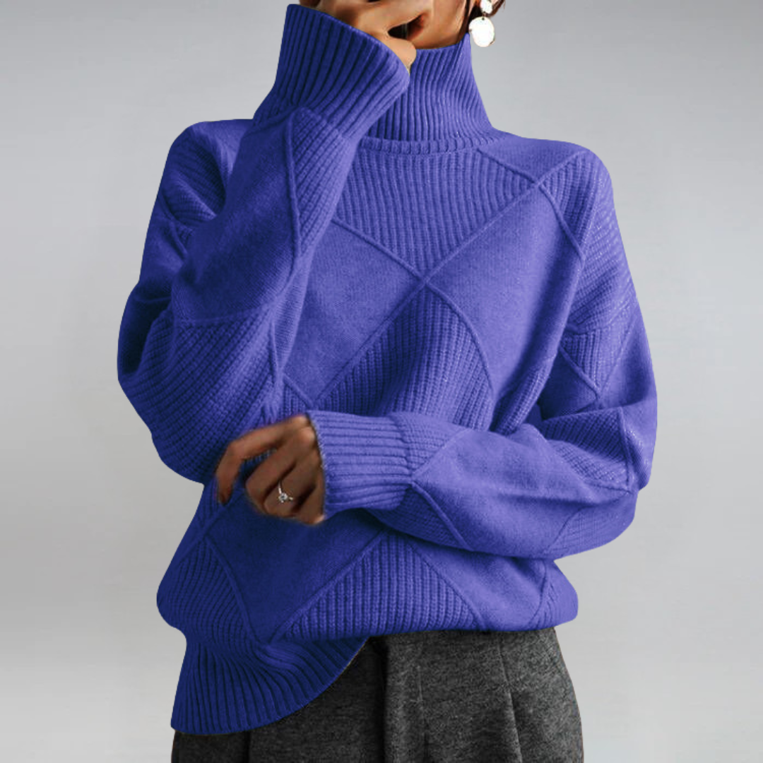 Lauren | Eleganter Kaschmirpullover mit hohem Kragen