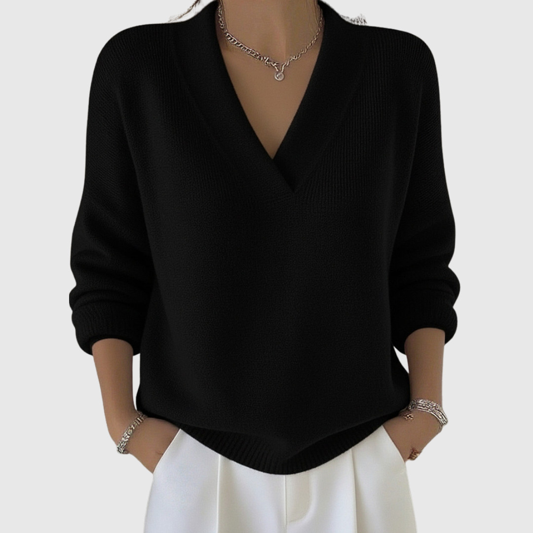 Faye | Gemütlicher V-Ausschnitt Pullover im Relaxed Fit