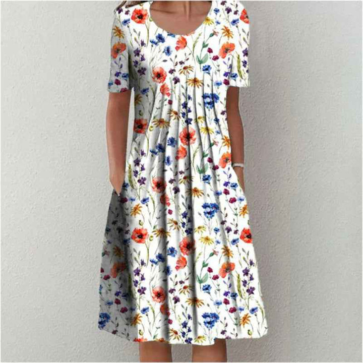 Hailey | Elegante und lässige Blumenkleid mit Taschen