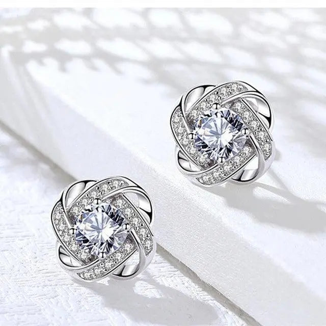 Ramona | Spiral Earrings with Stones
