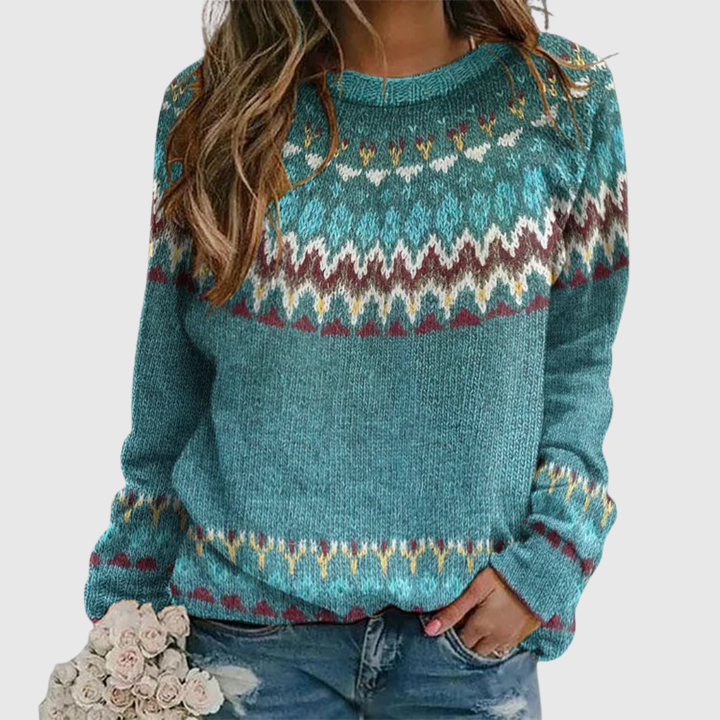 Regina | Pullover im Retro-Wellen-Design