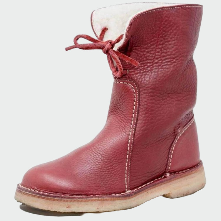 Wasserdichte Leder-Herrenstiefel mit Wollfutter