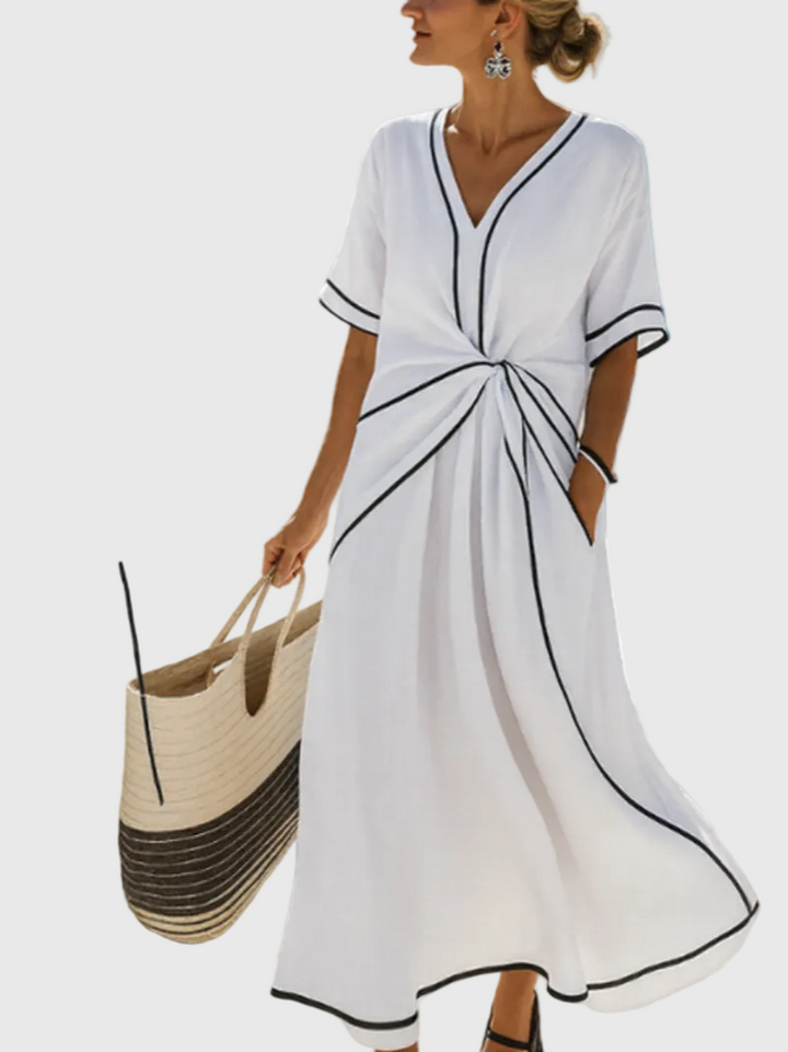 Helena | Maxi Kleid Drapé Seite