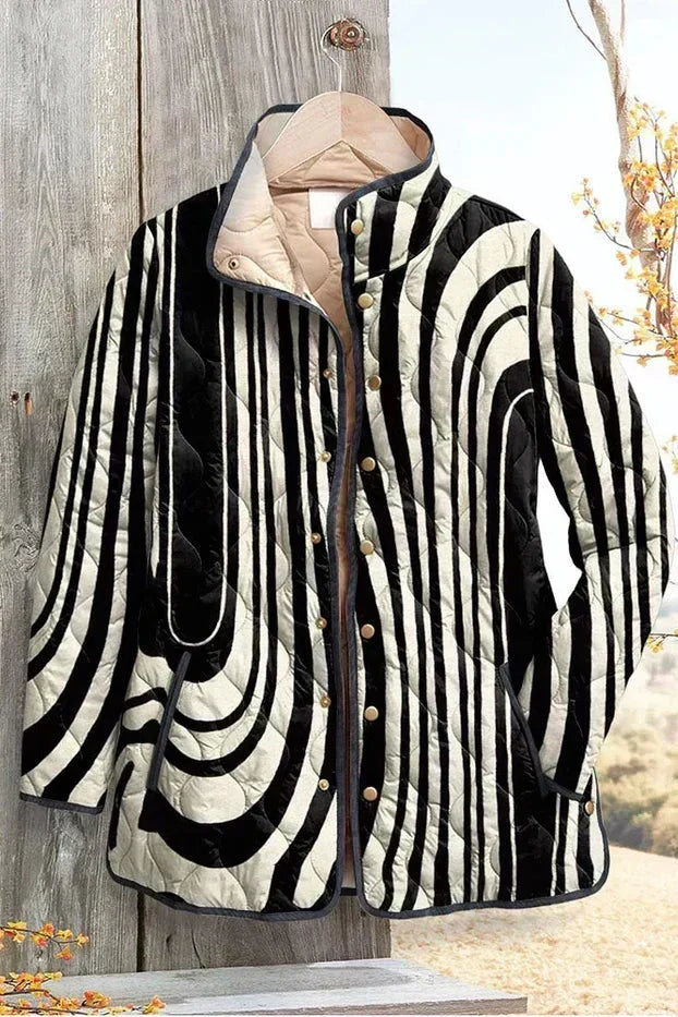 Hanne™ | Gepolsterte Jacke im Zebramuster