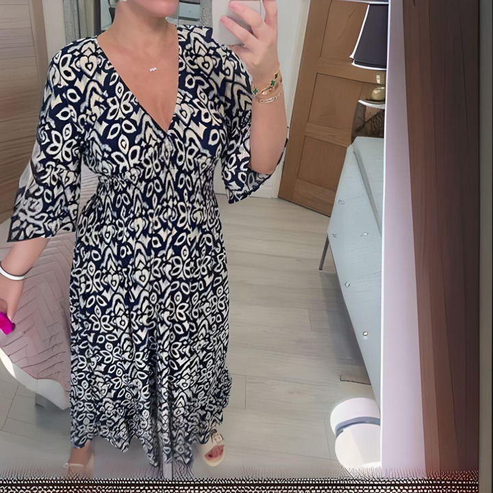 Lillia - Boho Gedrucktes Kleid