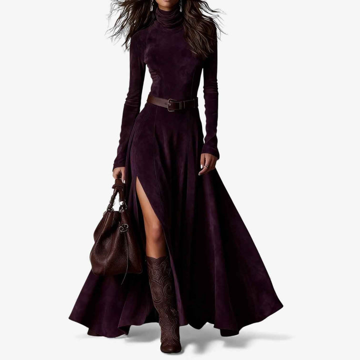Élodie | Langes elegantes Kleid mit inkludiertem Gürtel
