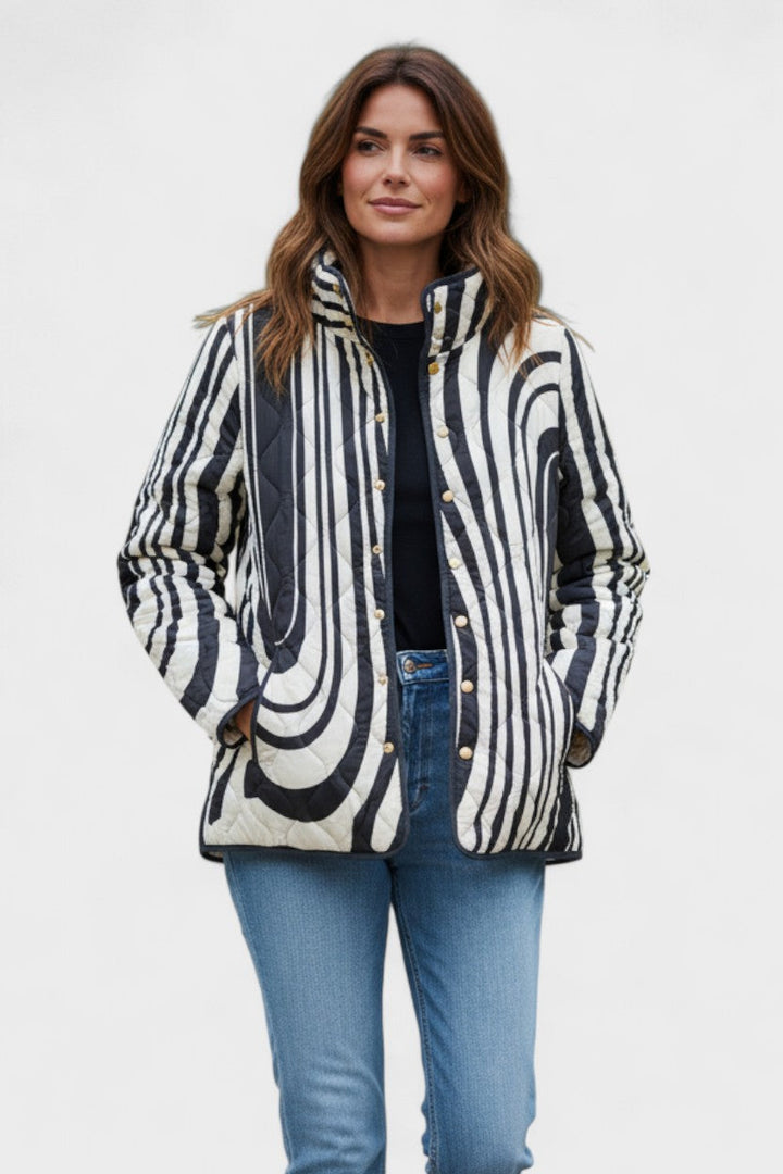 Hanne™ | Gepolsterte Jacke im Zebramuster