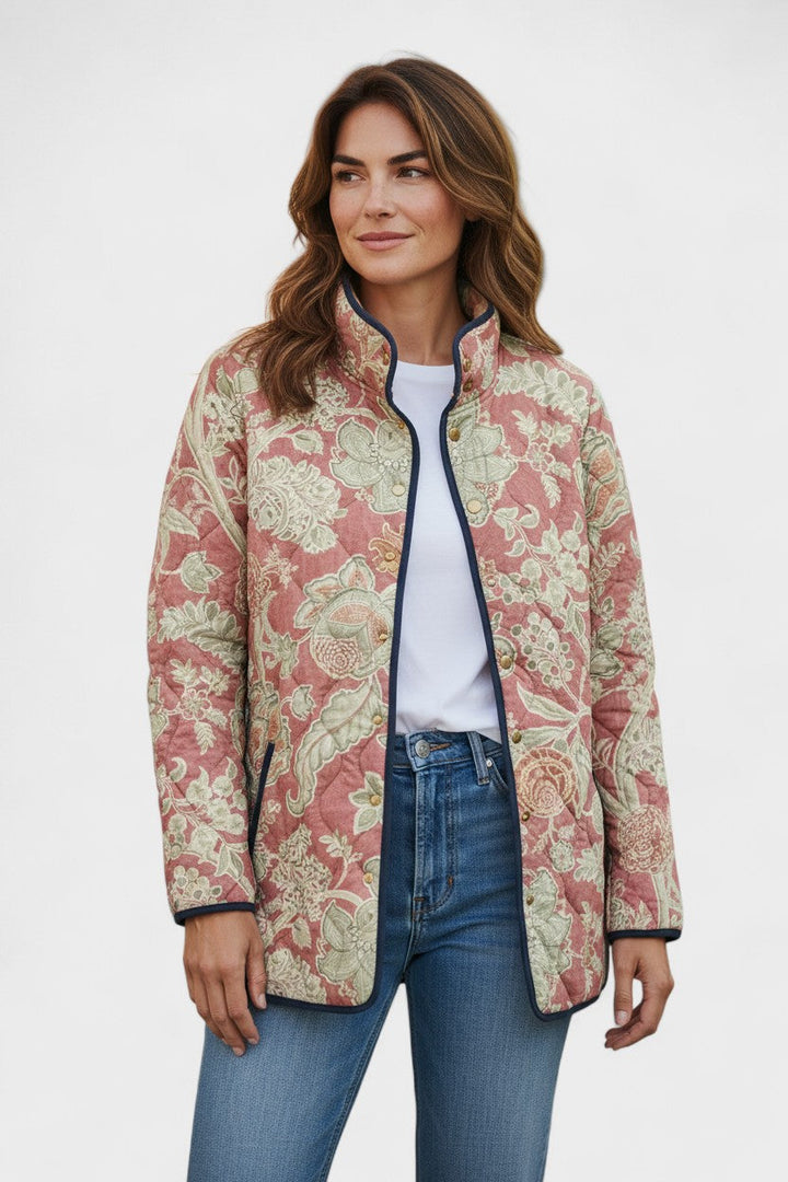 Annika™ | Wattierte Jacke mit Ornamenten in Altrosa