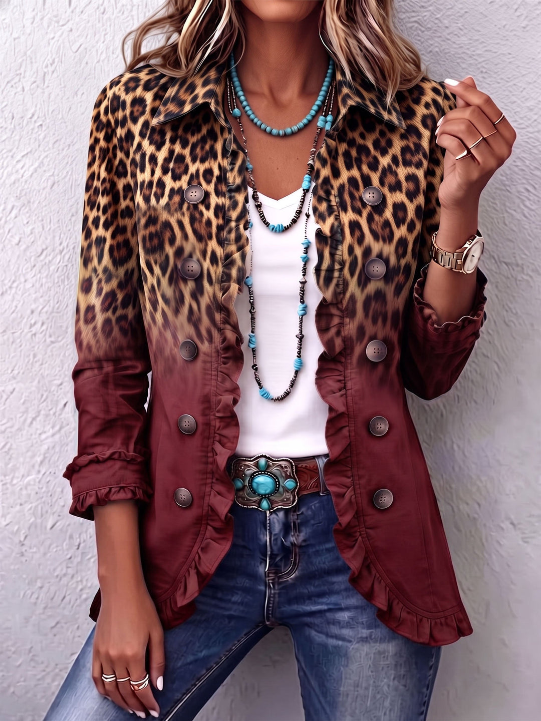 Barbara™ | Blazer im Leopardenverlauf