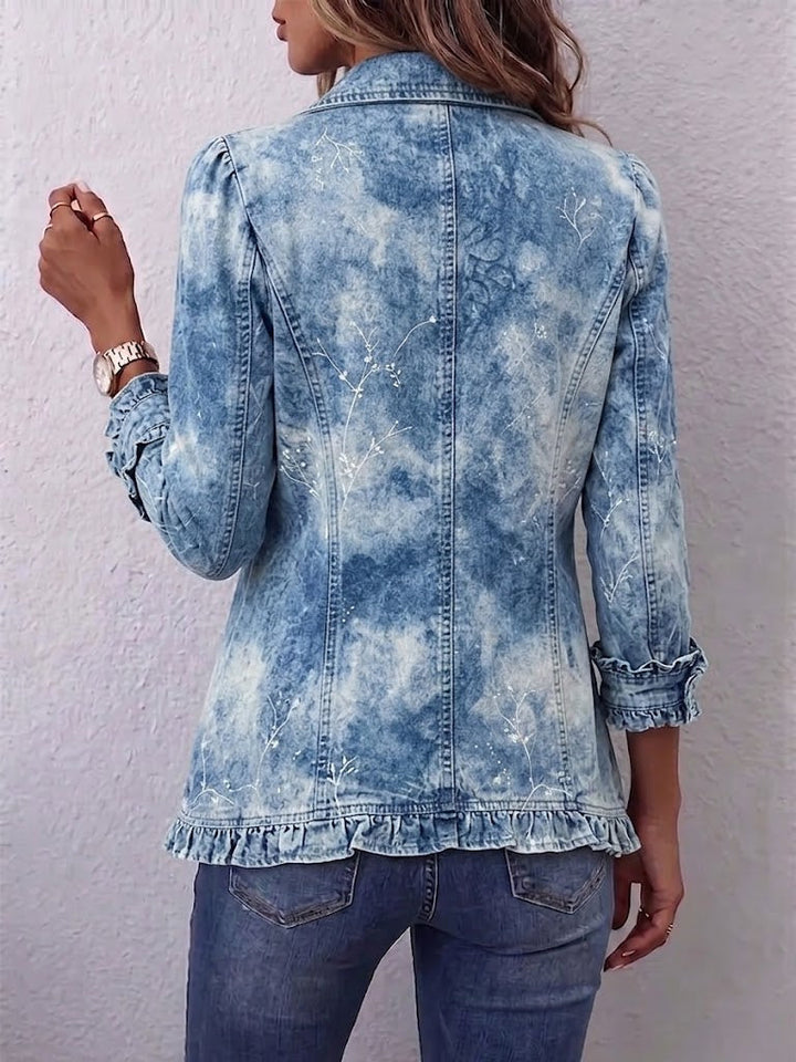 Kerstin™ | Blazer in Himmelblau mit Batik-Effekt