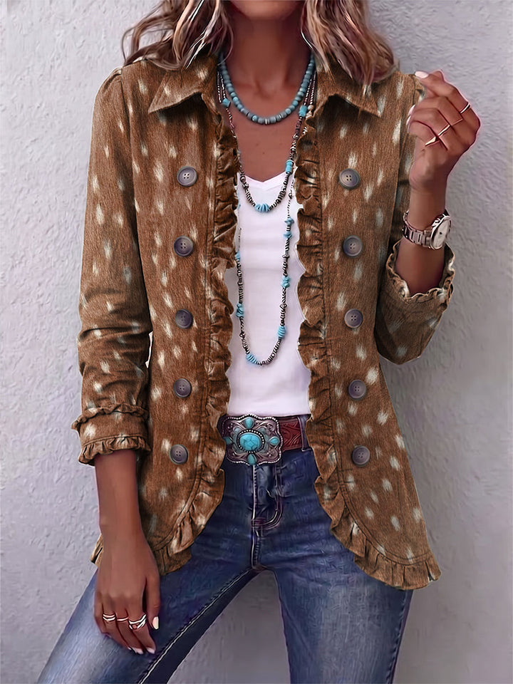 Nicole™ | Blazer in Braun mit Punktdruck