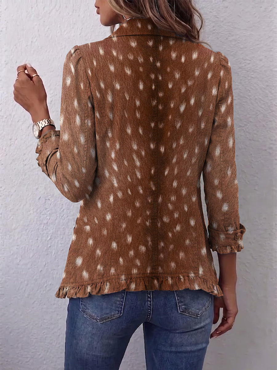 Nicole™ | Blazer in Braun mit Punktdruck