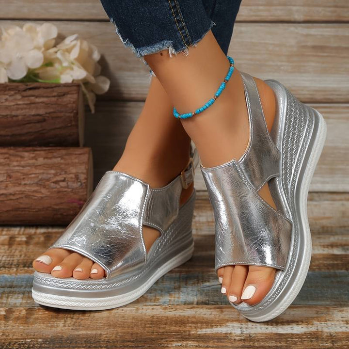 Baylie - Stilvolle Metallic Sandalen