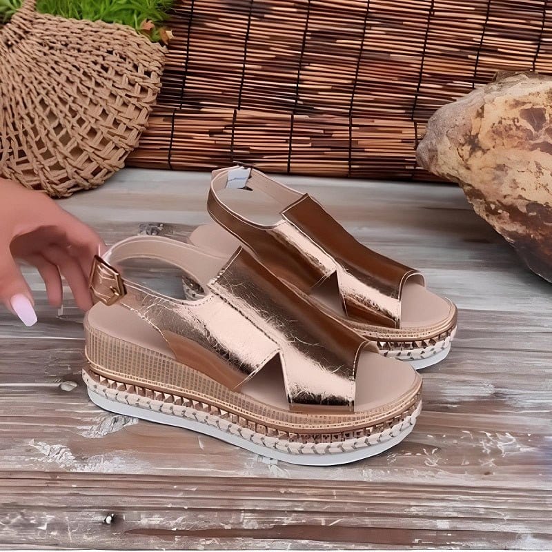 Baylie - Stilvolle Metallic Sandalen